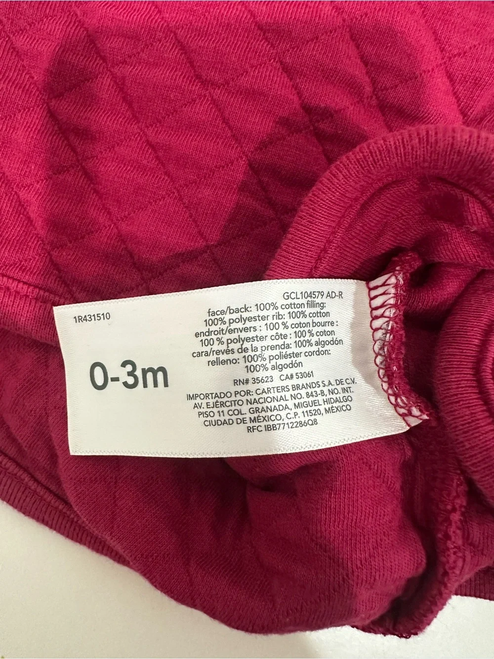 Carter's Quilted Hooded Puffer Jacket - Raspberry Pink